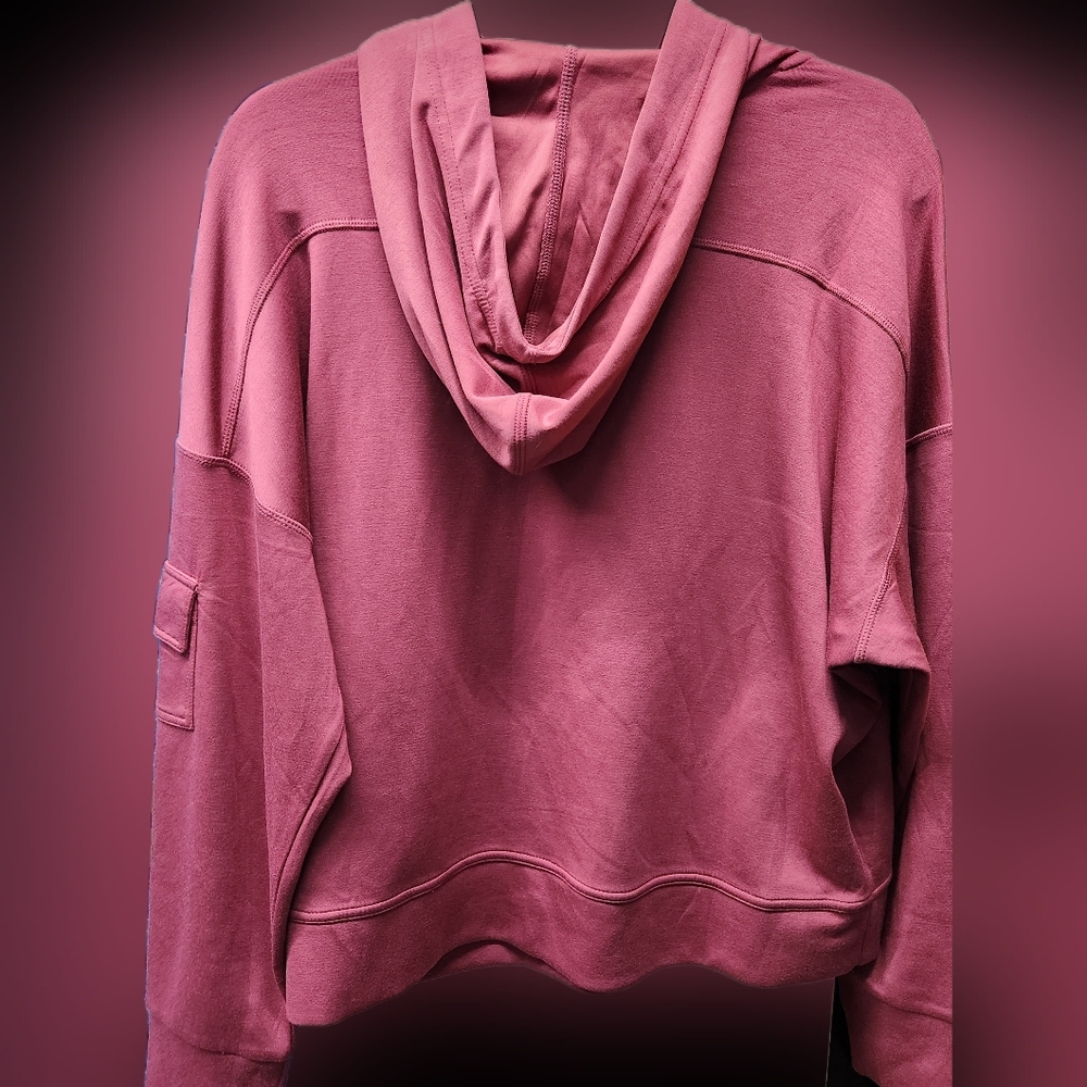 Womens Maroon Apana Lightweight Hoodie Sweatshirt Large Yoga Fitness Soft - Picture 7 of 11